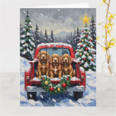 Cocker Spaniel Christmas Red Truck Holiday Karte (Gelbe Blume)