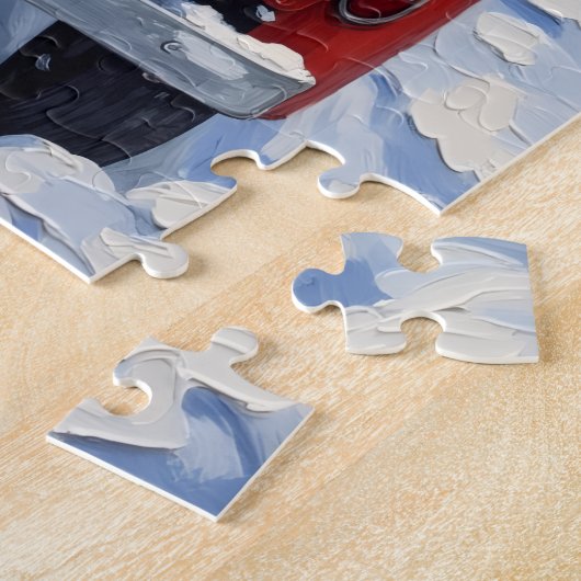 Cocker Spaniel Christmas Red Truck Holiday Puzzle (Seite)