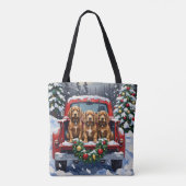 Cocker Spaniel Christmas Red Truck Holiday Tasche (Rückseite)