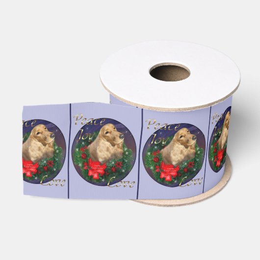 Cocker Spaniel Christmas Ripsband (Spule)