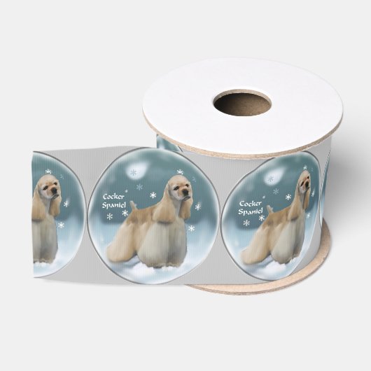 Cocker Spaniel Christmas Ripsband (Spule)