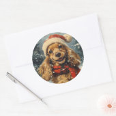 Cocker Spaniel Christmas Runder Aufkleber (Umschlag)