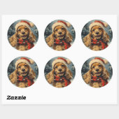 Cocker Spaniel Christmas Runder Aufkleber (Blatt)