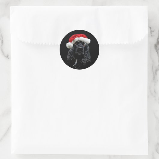 Cocker Spaniel Christmas Runder Aufkleber (Tasche)