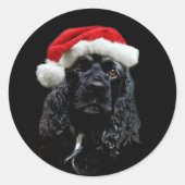 Cocker Spaniel Christmas Runder Aufkleber (Vorderseite)
