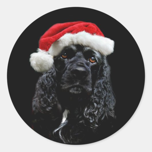 Cocker Spaniel Christmas Runder Aufkleber (Vorderseite)