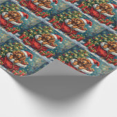 Cocker Spaniel Christmas Santa Bag Adventure Geschenkpapier (Ecke)