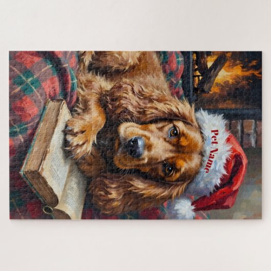 Cocker Spaniel Christmas Story Time Hat Puzzle (Horizontal)
