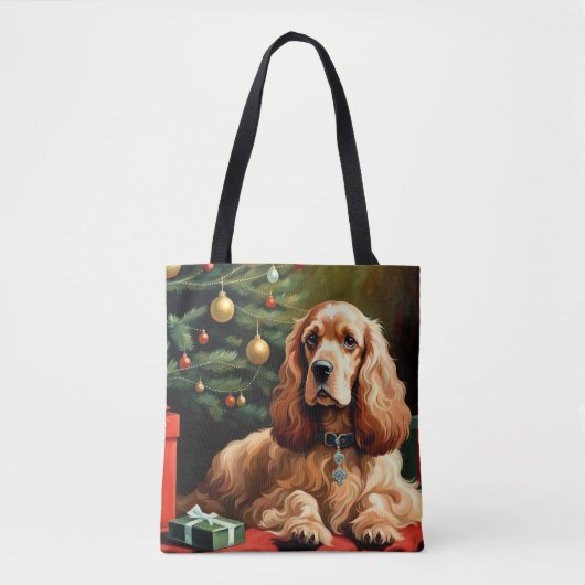 Cocker Spaniel Christmas Tasche (Vorderseite)
