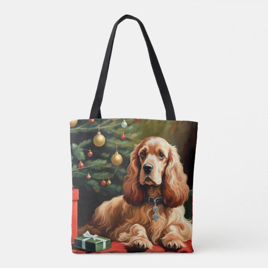 Cocker Spaniel Christmas Tasche (Rückseite)