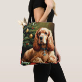 Cocker Spaniel Christmas Tasche (Von Nahem)