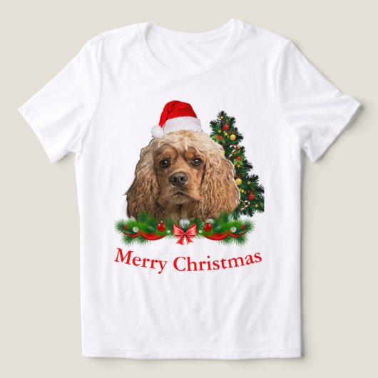 Cocker Spaniel Christmas Tri-Blend Shirt (Design Vorderseite)