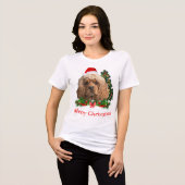 Cocker Spaniel Christmas Tri-Blend Shirt (Vorderseite voll)