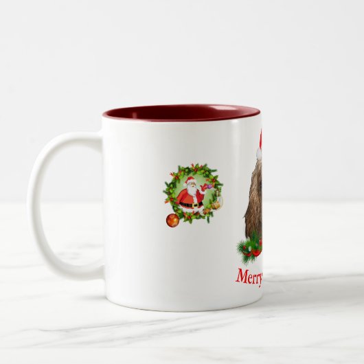Cocker Spaniel Christmas Zweifarbige Tasse (Links)