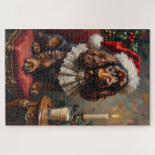 Cocker Spaniel Classical Christmas Portrait Hat Puzzle (Horizontal)