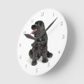 Cocker Spaniel Clock Runde Wanduhr (Winkel)