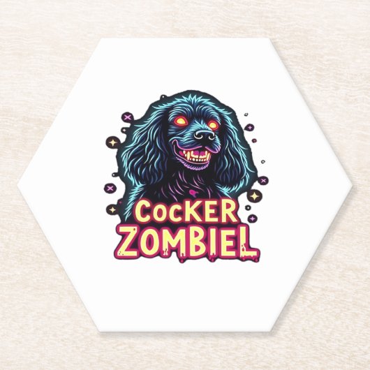 Cocker Spaniel Cockie Zombie Dog Halloween Essenti Untersetzer (Vorderseite)
