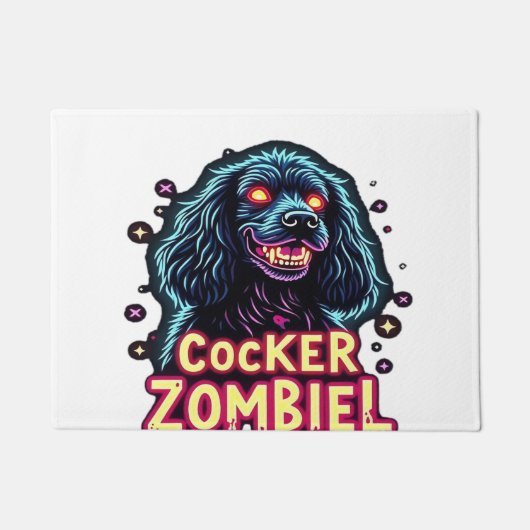 Cocker Spaniel Cockie Zombie Hund Halloween Essent Fußmatte (Vorderseite)