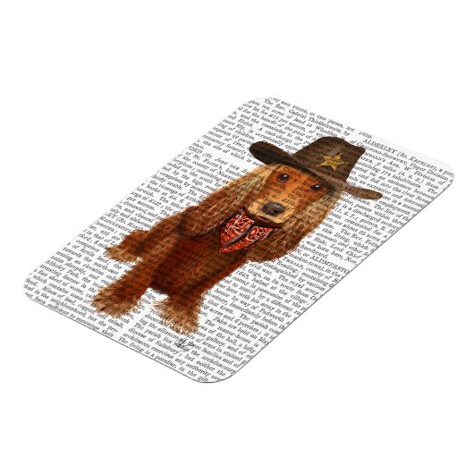 Cocker Spaniel Cowboy 2 Magnet (Linke Seite)