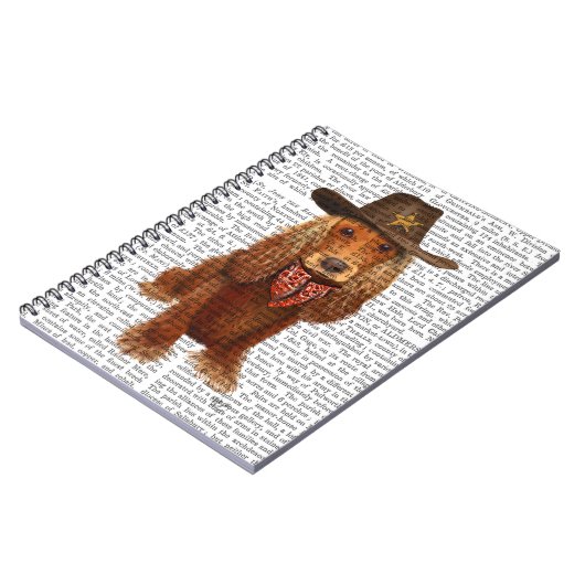 Cocker Spaniel Cowboy 2 Notizblock (Linke Seite)