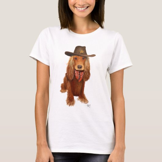 Cocker Spaniel Cowboy 2 T-Shirt (Vorderseite)