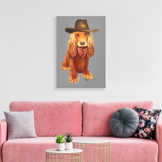 Cocker Spaniel Cowboy Leinwanddruck (Insitu (Wohnzimmer))