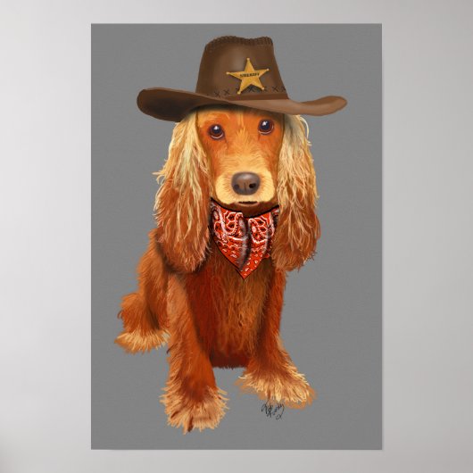 Cocker Spaniel Cowboy Poster (Vorne)