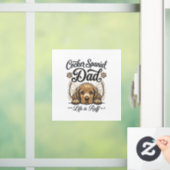 Cocker Spaniel Dad Life Is Ruff Vintage Dog Shirt_ Fensteraufkleber (Zuhause)