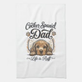 Cocker Spaniel Dad Life Is Ruff Vintage Dog Shirt_ Geschirrtuch (Vertikal)