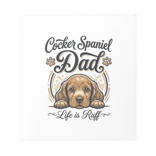Cocker Spaniel Dad Life Is Ruff Vintage Dog Shirt_ Notizblock (Vorderseite)