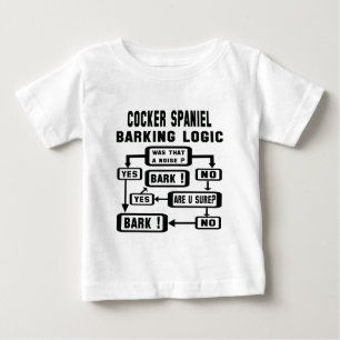 Cocker spaniel, das Logik abstreift! Baby T-shirt