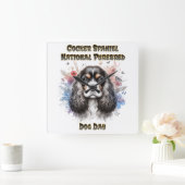 Cocker Spaniel Day Celebration Quadratische Wanduhr (Zuhause)