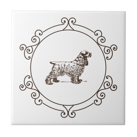 Cocker Spaniel Dekorative Keramikfliese (Vorderseite)