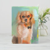 Cocker-spaniel Digital Art Card by Shelley Dankeskarte (Stehend Vorderseite)