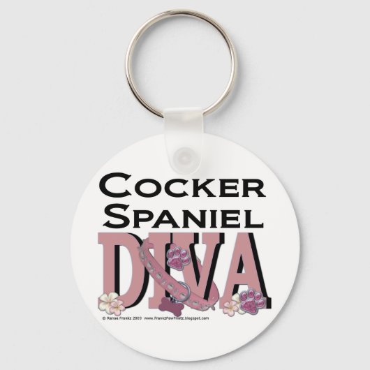 Cocker Spaniel DIVA Schlüsselanhänger (Vorderseite)
