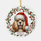 Cocker Spaniel Dog Ceramic Circle Ornament (Vorne)