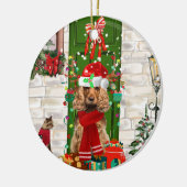 Cocker Spaniel Dog Christmas Keramik Ornament (Links)