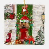 Cocker Spaniel Dog Christmas Keramikornament (Rückseite)