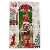 Cocker Spaniel Dog Christmas Mittlere Geschenktüte (Vorderseite)