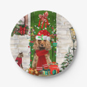 Cocker Spaniel Dog Christmas Pappteller (Vorderseite)