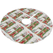 Cocker Spaniel Dog Christmas Polyester Weihnachtsbaumdecke (Schrägansicht)