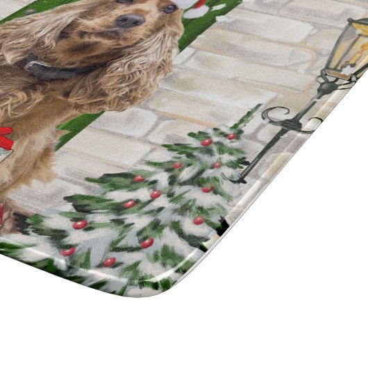 Cocker Spaniel Dog Christmas Schneidebrett (Ecke)