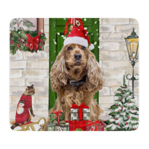 Cocker Spaniel Dog Christmas Schneidebrett