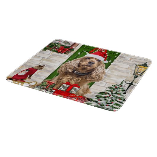 Cocker Spaniel Dog Christmas Schneidebrett (Ecke)