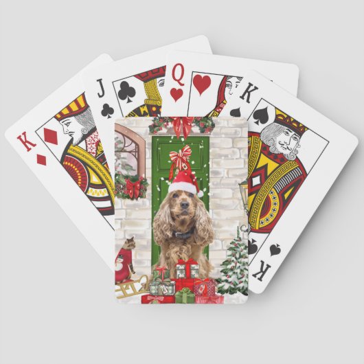 Cocker Spaniel Dog Christmas Spielkarten (Rückseite)
