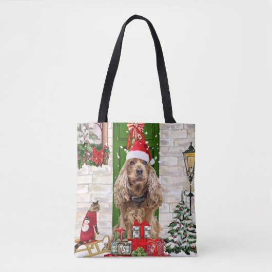 Cocker Spaniel Dog Christmas Tasche (Vorderseite)