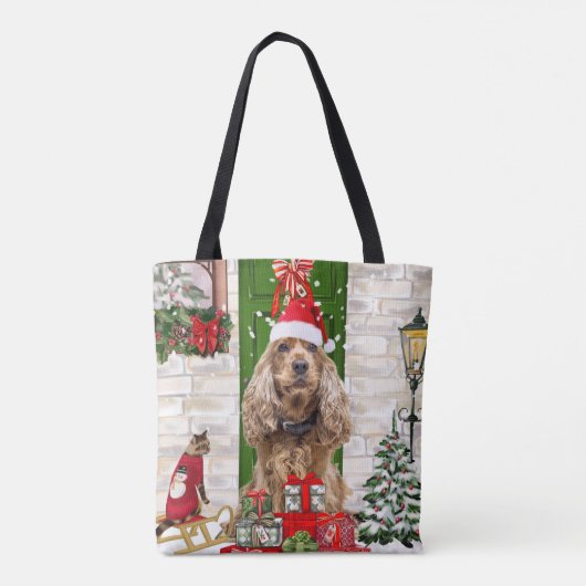 Cocker Spaniel Dog Christmas Tasche (Rückseite)