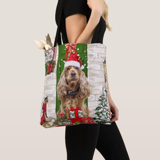 Cocker Spaniel Dog Christmas Tasche (Von Nahem)