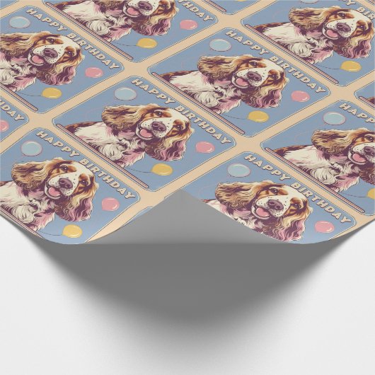 Cocker Spaniel Dog Colorful Geschenkpapier (Ecke)