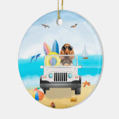 Cocker Spaniel Dog Fahren am Strand Keramik Ornament (Links)